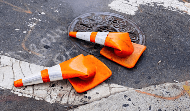 Smashed Traffic Cones